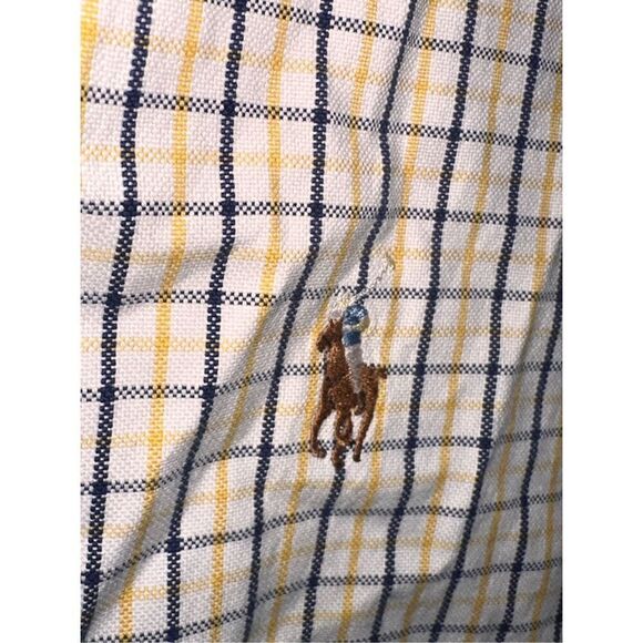Good CONDITION Ralph Lauren Oxford Shirt Men's Size 17 1/2 Checkered Classics Bi - Picture 3 of 8